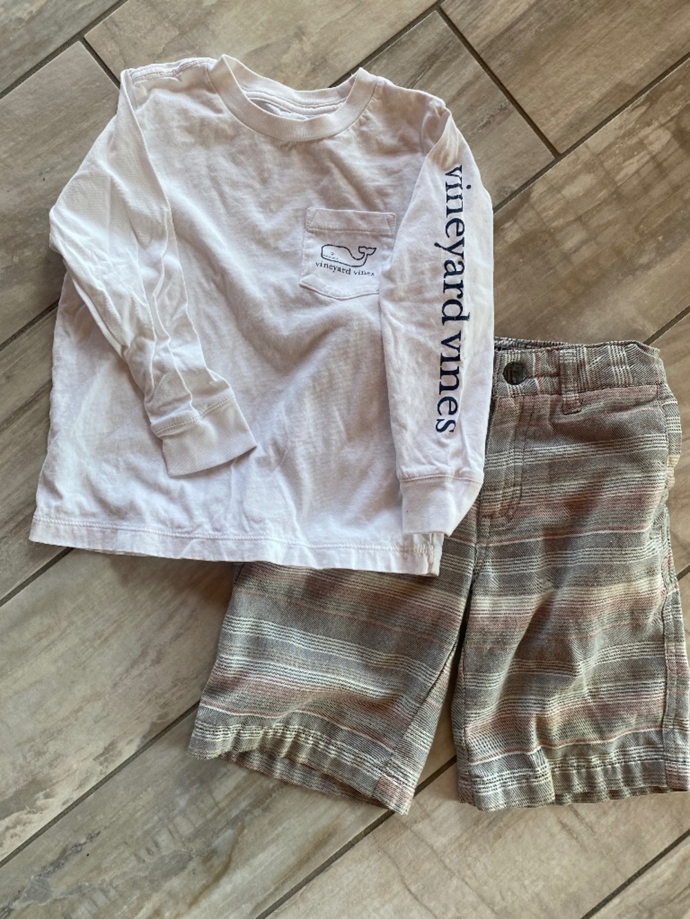 Boy's Micros Board Shorts Size 3T w/LS 3T Vineyard Vines T-Shirt ~ 2 piece set
